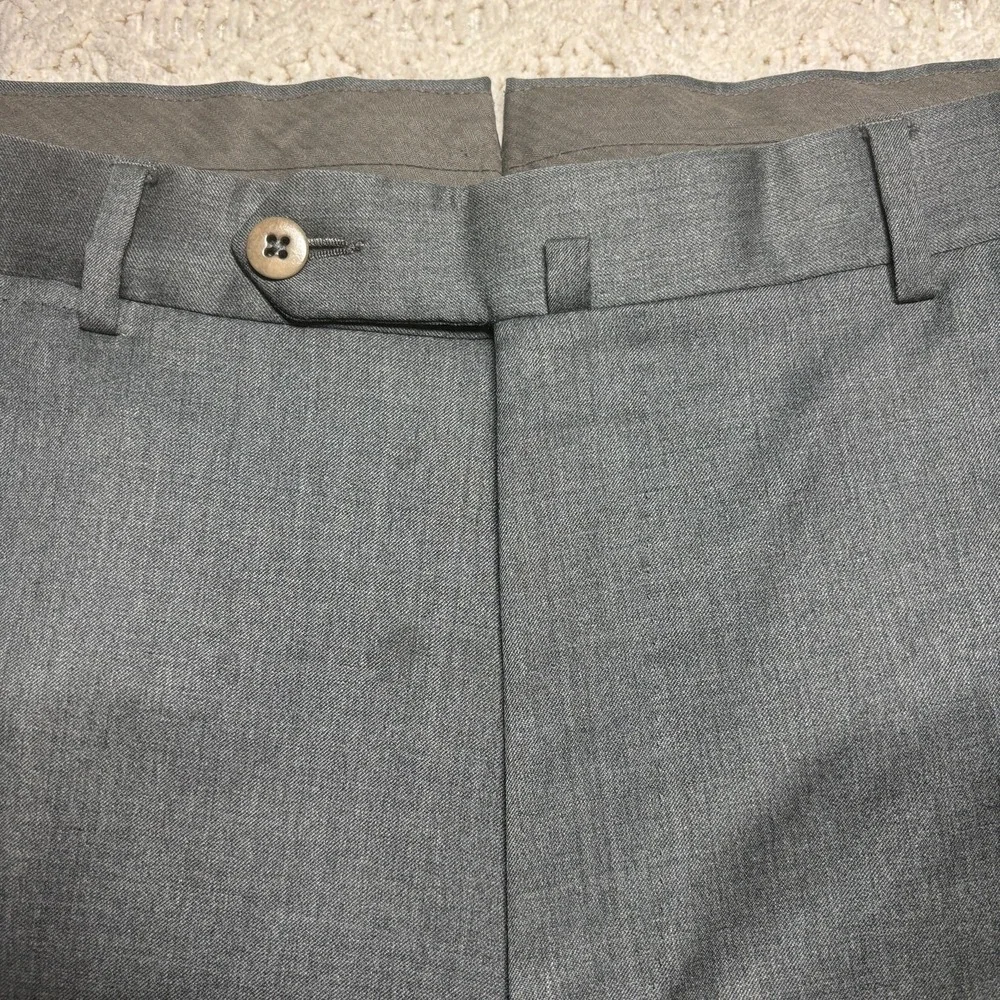 Ermenegildo Zegna Mens Wool Micronsphere‎ Gray Dress Pants Size 52R 36x30.5